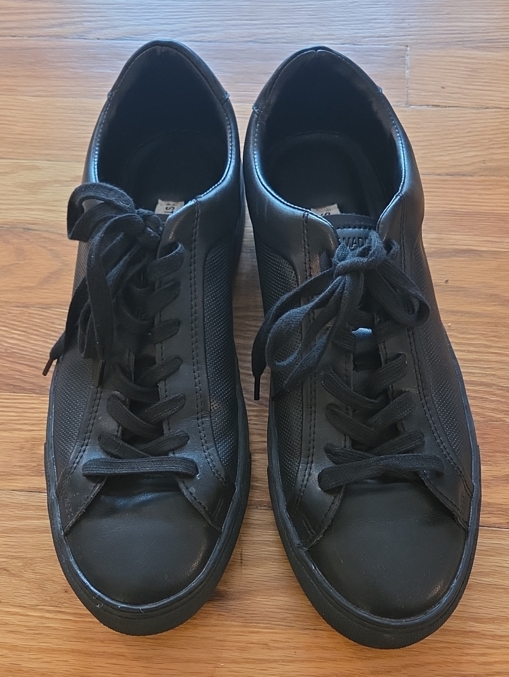 Steve Madden Men's Black Leather Lace-Up Sneakers